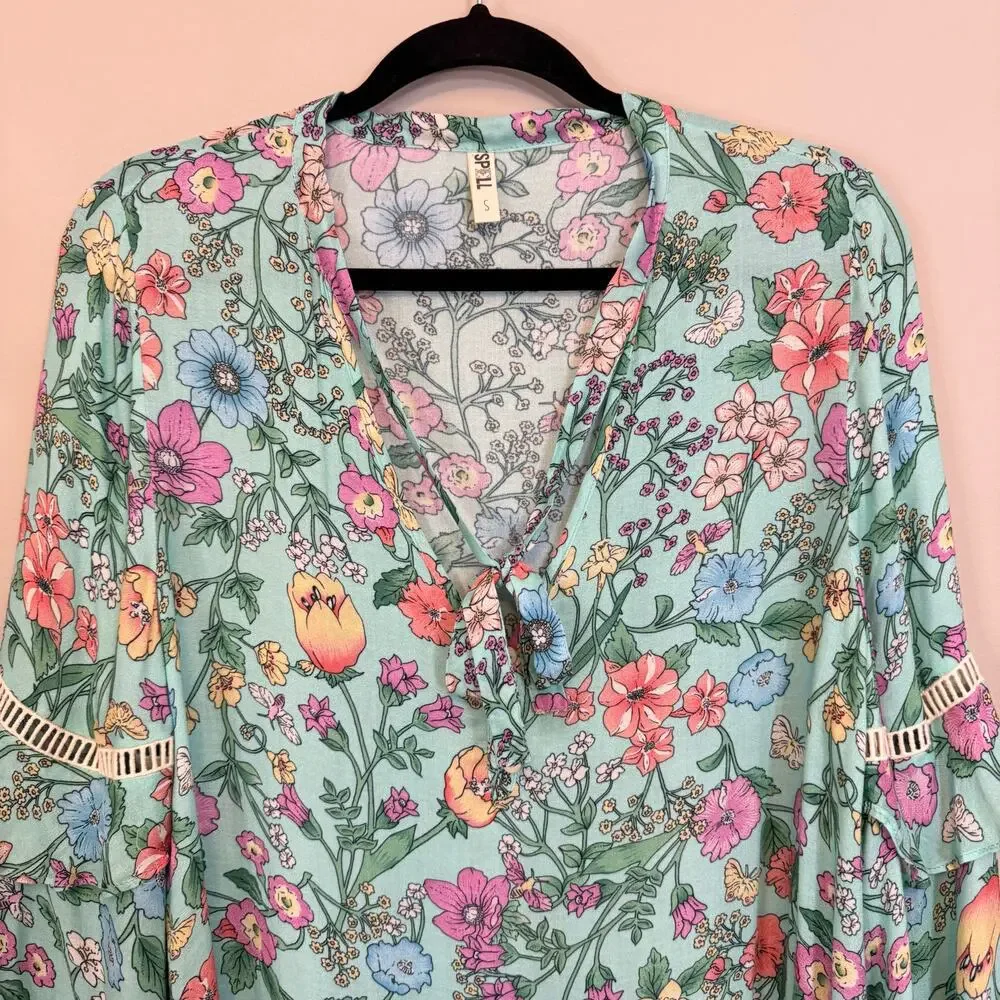 Spell & The Gypsy Sayulita Blouse Women Small Floral Boho Long Sleeve Birthstone - Picture 5 of 7